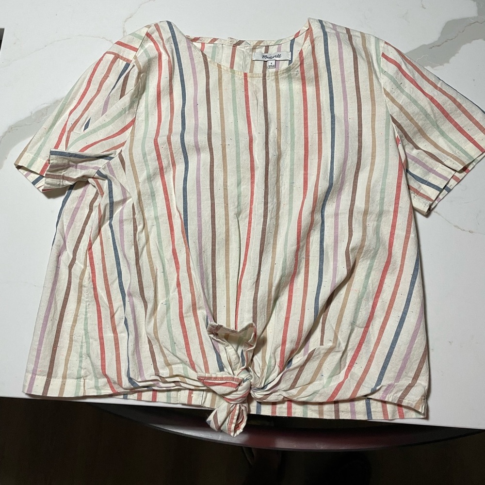 Madewell Button Back Tie T sz S